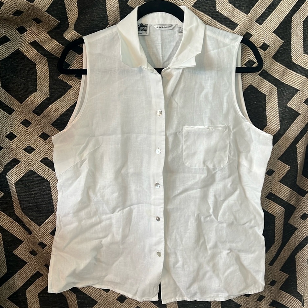 Richard Malcom Irish linen sleeveless top.